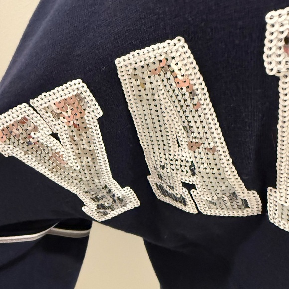 Yankees Navy Blue Sequin sweatshirt by Victoria Secret- Pink - Picture 2 of 5